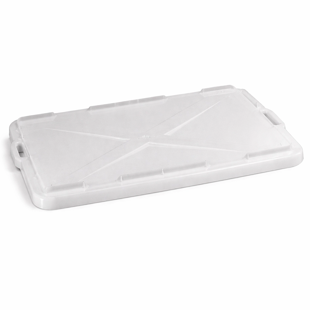 Deckel für Drehstapelbehälter aus Polypropylen, liegt plan auf dem Behälter