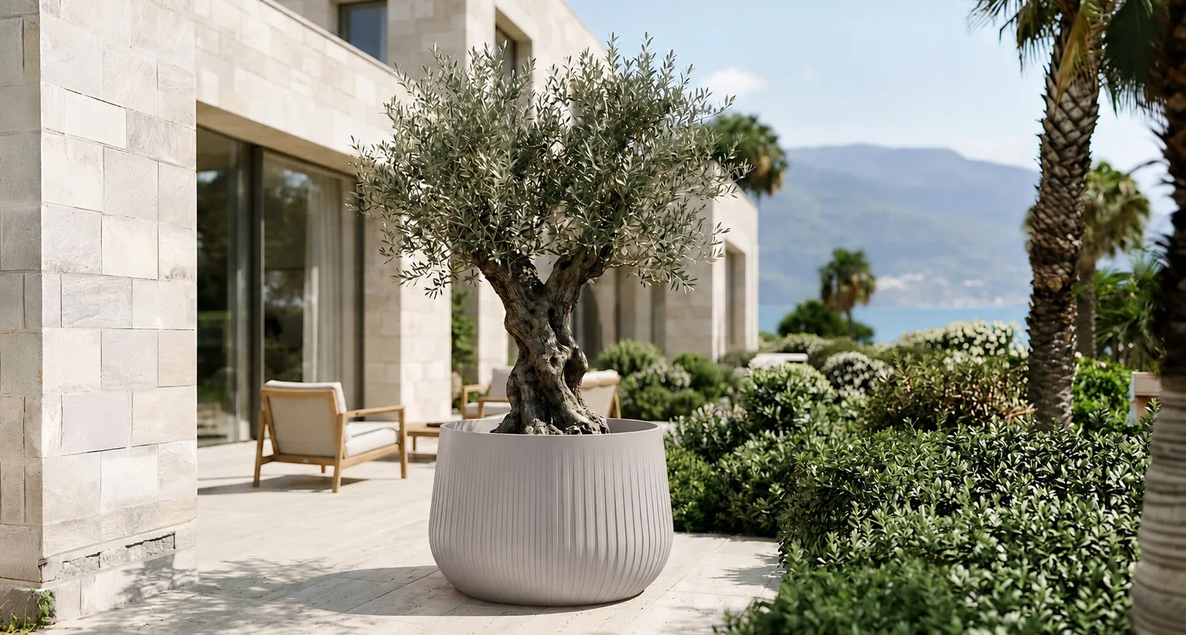 RILIA in Ton, Terrasse mit Meerblick
