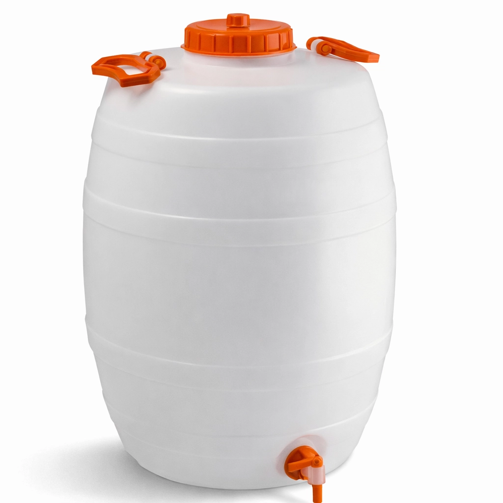 KF Fass mit Auslaufhahn, glatte Oberfläche, lebensmittelechtes Kunststofffass