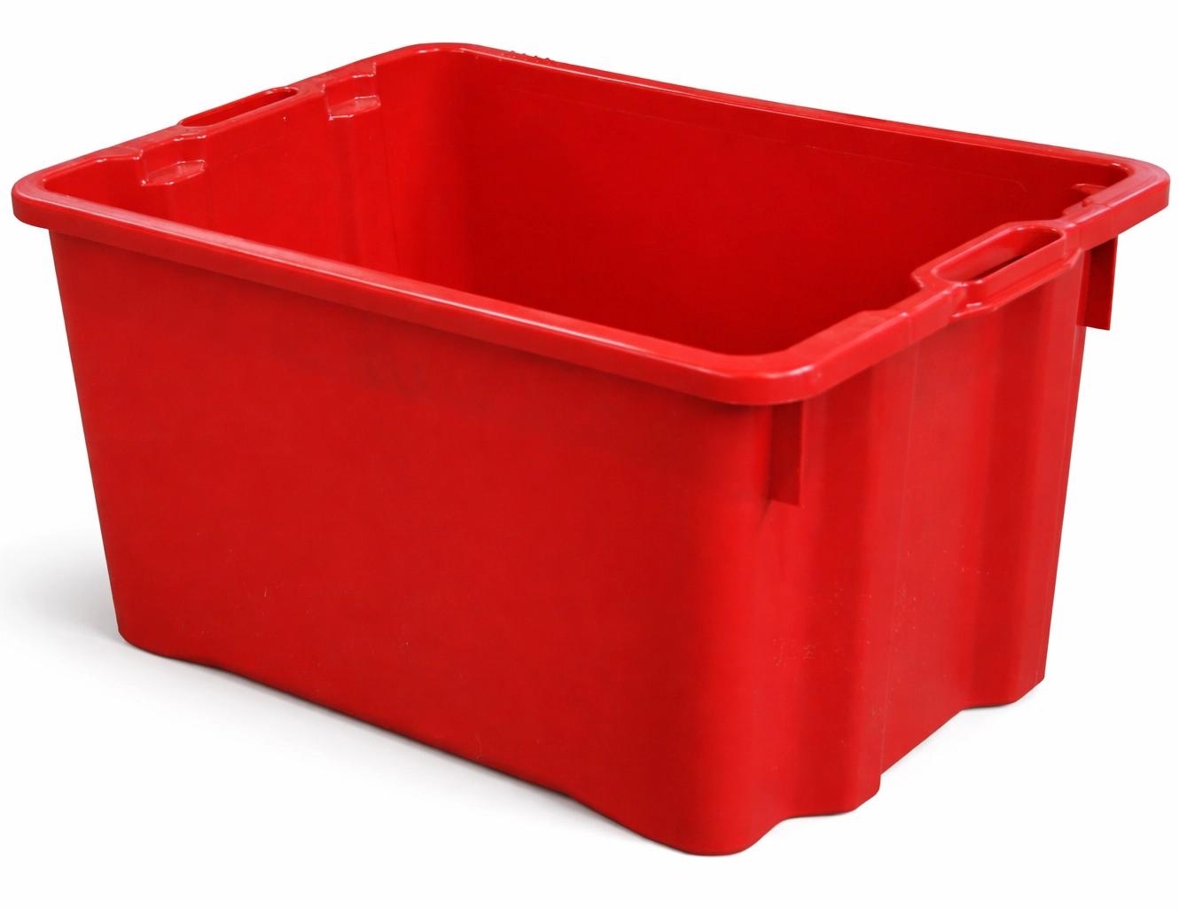 Drehstapelbehälter ungelocht aus HDPE mit Griffen, schlag- und bruchfest