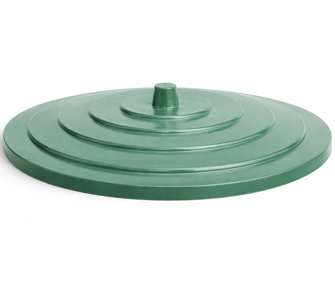 Grüner Deckel aus HDPE für Tonnen 150–300 l, starke Ausführung, temperaturbeständig −30 bis +80 °C
