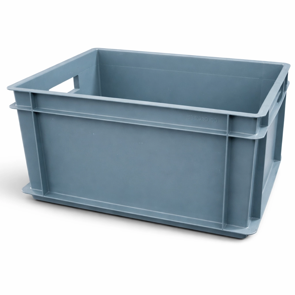 Euronorm Behälter aus Recyclingkunststoff in Grau, 40×30 cm und 60×40 cm, stabil und stapelbar