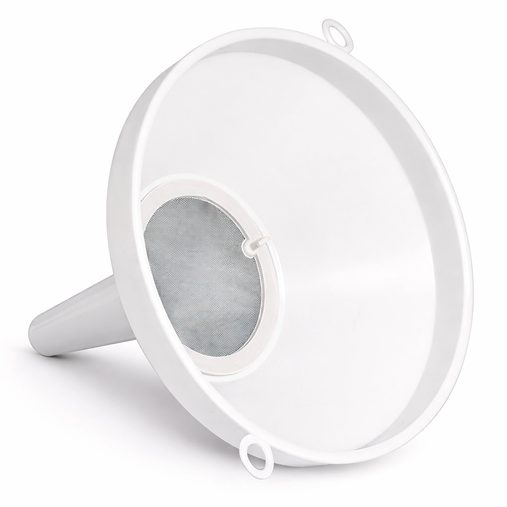 Kunststofftrichter aus Polypropylen mit Sieb und Filterrille ab 22 cm