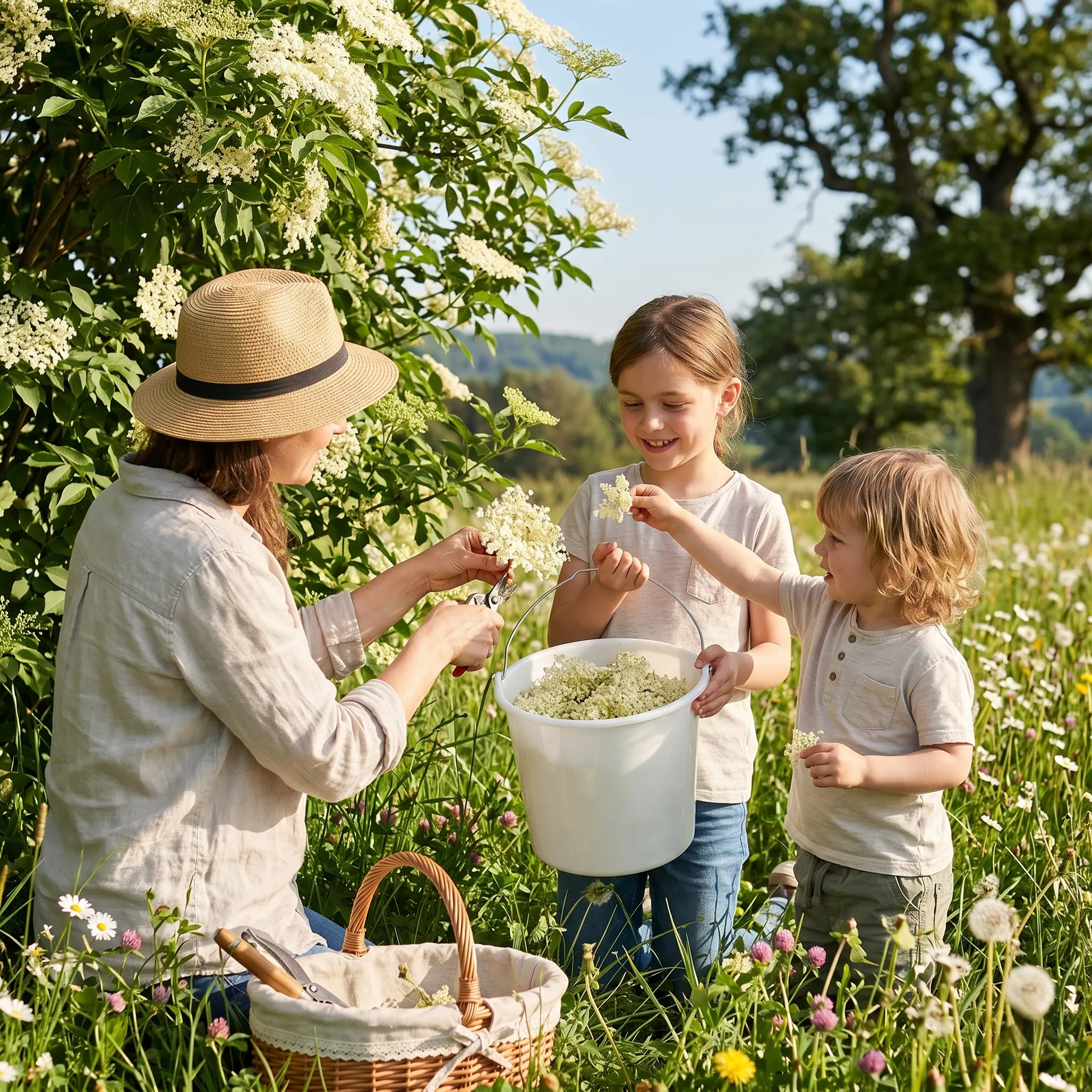 Holunderblüten für selbst gemachten Holunderblütensaft