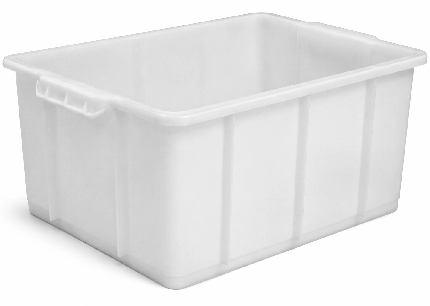 Kunststoffkasten stapelbar aus HDPE mit seitlichen Muschelgriffen