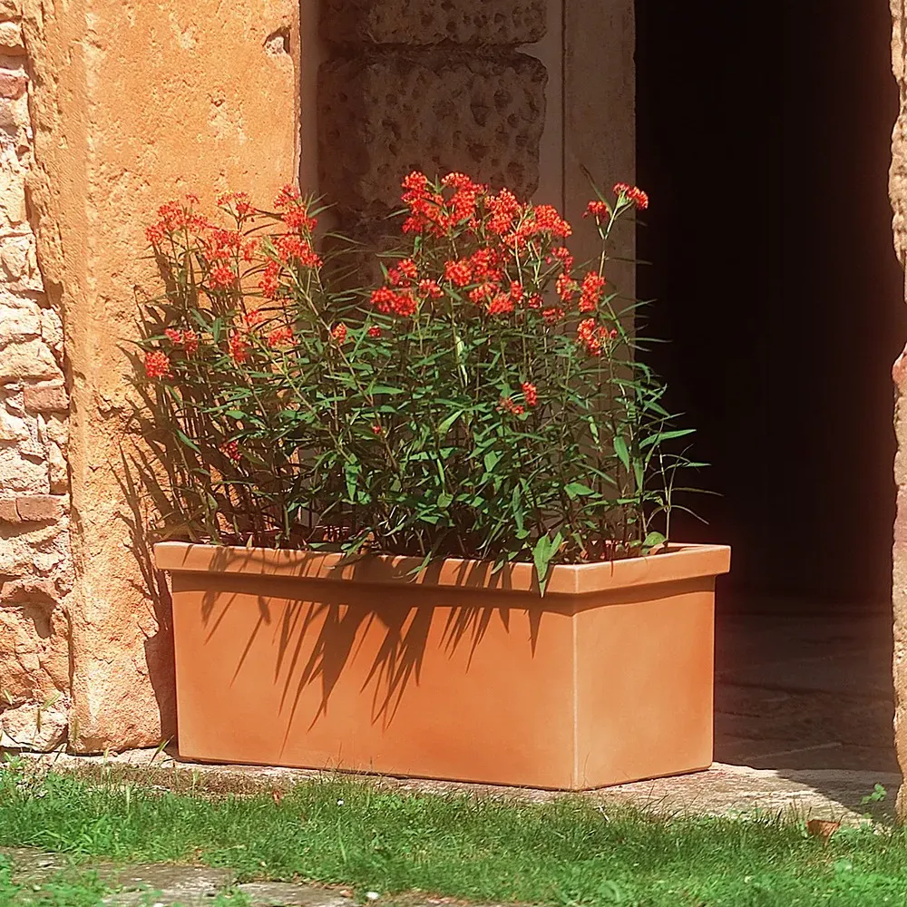 SIEPI Pflanzkasten in Terra di Siena mit mediterranen Pflanzen