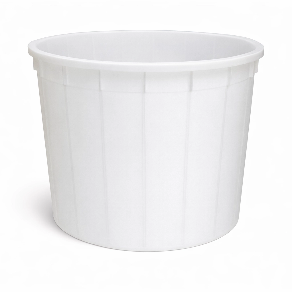 HDPE Bottich in Weiß oder Rot, schlagfest und temperaturbeständig