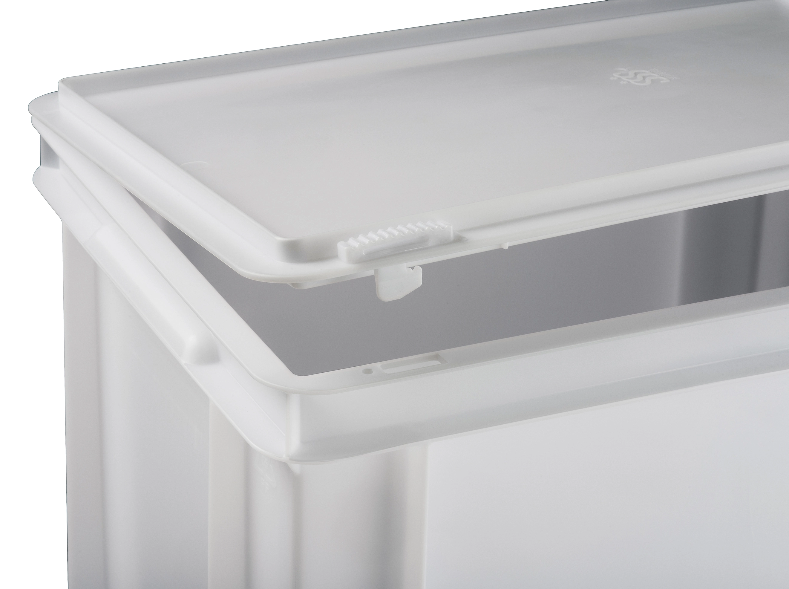 Lebensmittelechter Kunststoffbehälter im Euronorm-Format, weiß